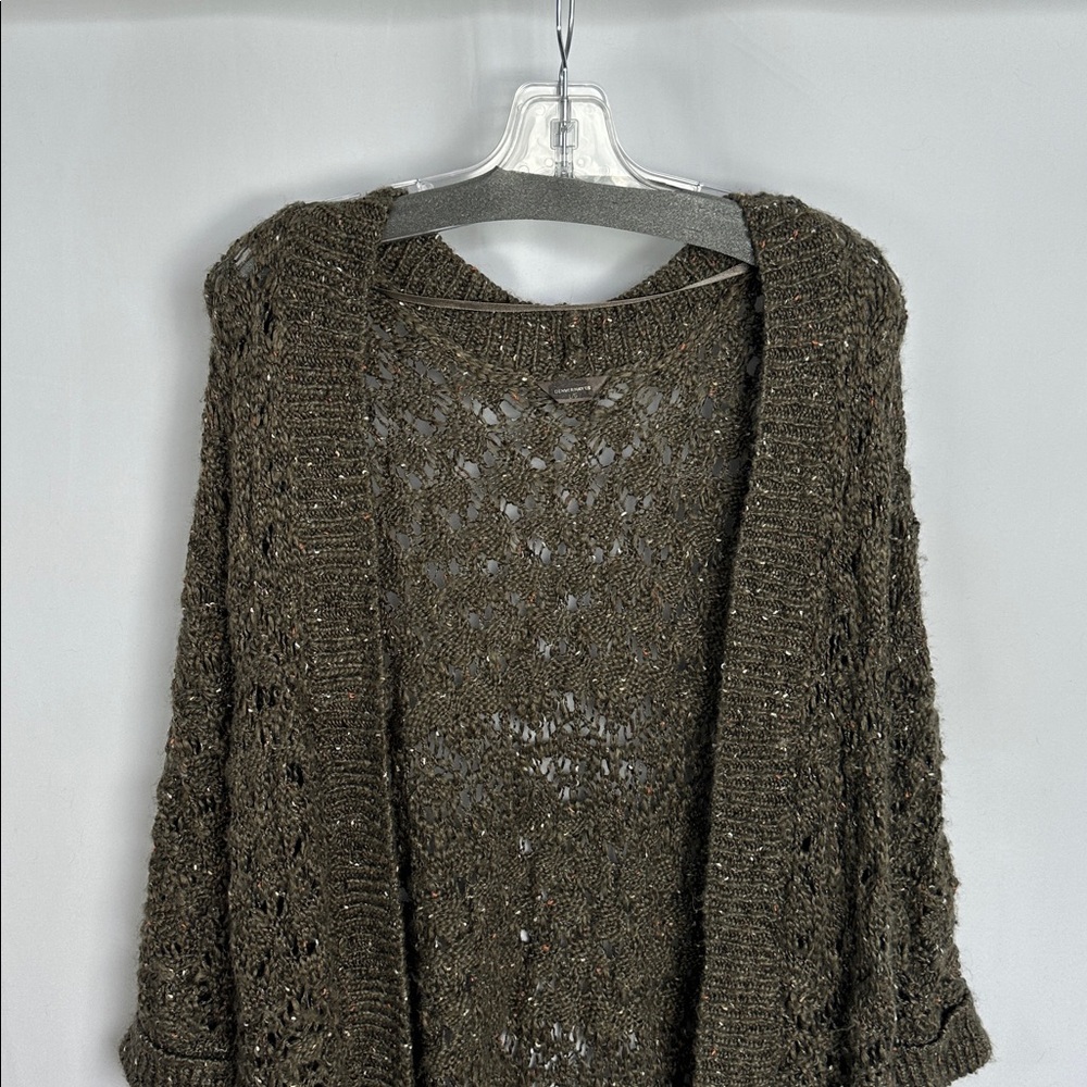 Denver Hayes Women’s Open Knit Cardigan Sweater Size L Brown Longline - Picture 2 of 8